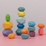Wooden Colored Stone Building Block Toy