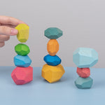 Wooden Colored Stone Building Block Toy