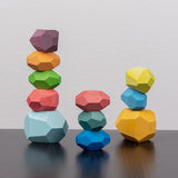 Wooden Colored Stone Building Block Toy