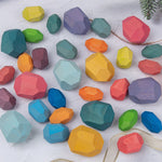 Wooden Colored Stone Building Block Toy