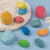 Wooden Colored Stone Building Block Toy