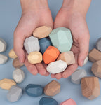 Wooden Colored Stone Building Block Toy