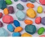 Wooden Colored Stone Building Block Toy
