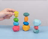 Wooden Colored Stone Building Block Toy